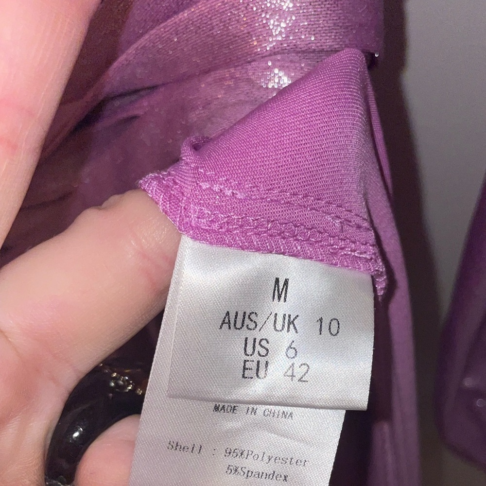 New! Bronx and Banco Zoe Lilac Metallic Maxi Gown💜 Purple/Pink 💜 Medium - Picture 16 of 16